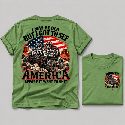 Boomer “America Before It Went To Shit” Offroad USA Flag Customizable EST Year T-Shirt