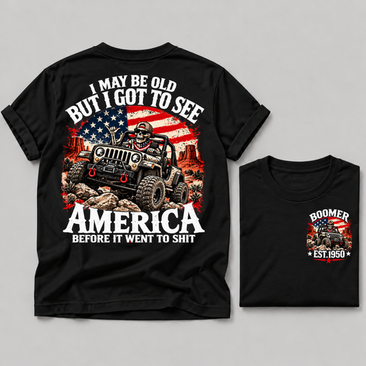 Boomer “America Before It Went To Shit” Offroad USA Flag Customizable EST Year T-Shirt