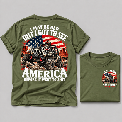 Boomer “America Before It Went To Shit” Offroad USA Flag Customizable EST Year T-Shirt