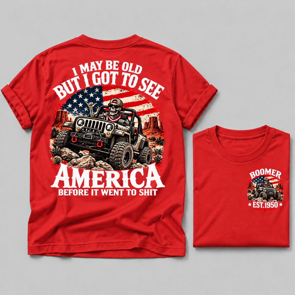 Boomer “America Before It Went To Shit” Offroad USA Flag Customizable EST Year T-Shirt