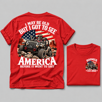 Boomer “America Before It Went To Shit” Offroad USA Flag Customizable EST Year T-Shirt