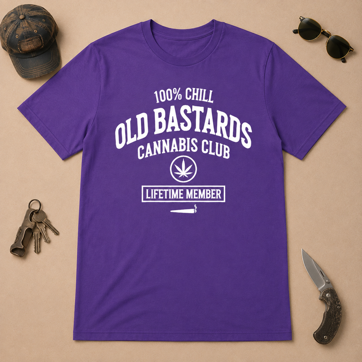 100% Chill Old Bastards Cannabis Club Lifetime Member T-shirts
