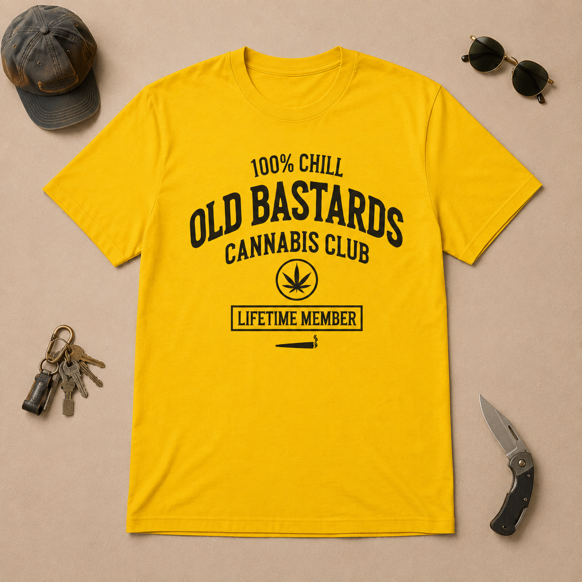 100% Chill Old Bastards Cannabis Club Lifetime Member T-shirts