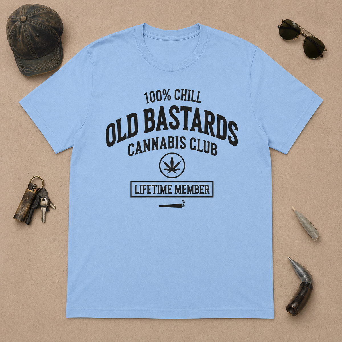 100% Chill Old Bastards Cannabis Club Lifetime Member T-shirts