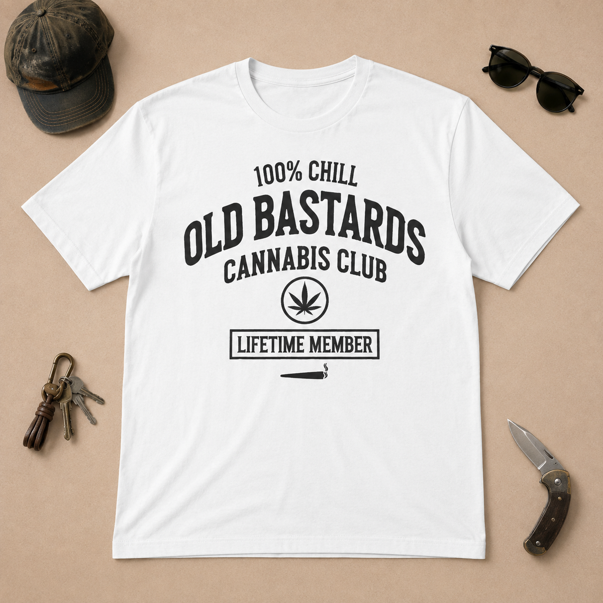 100% Chill Old Bastards Cannabis Club Lifetime Member T-shirts