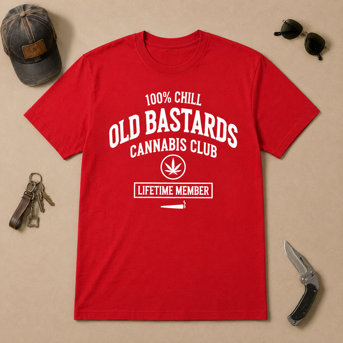 100% Chill Old Bastards Cannabis Club Lifetime Member T-shirts